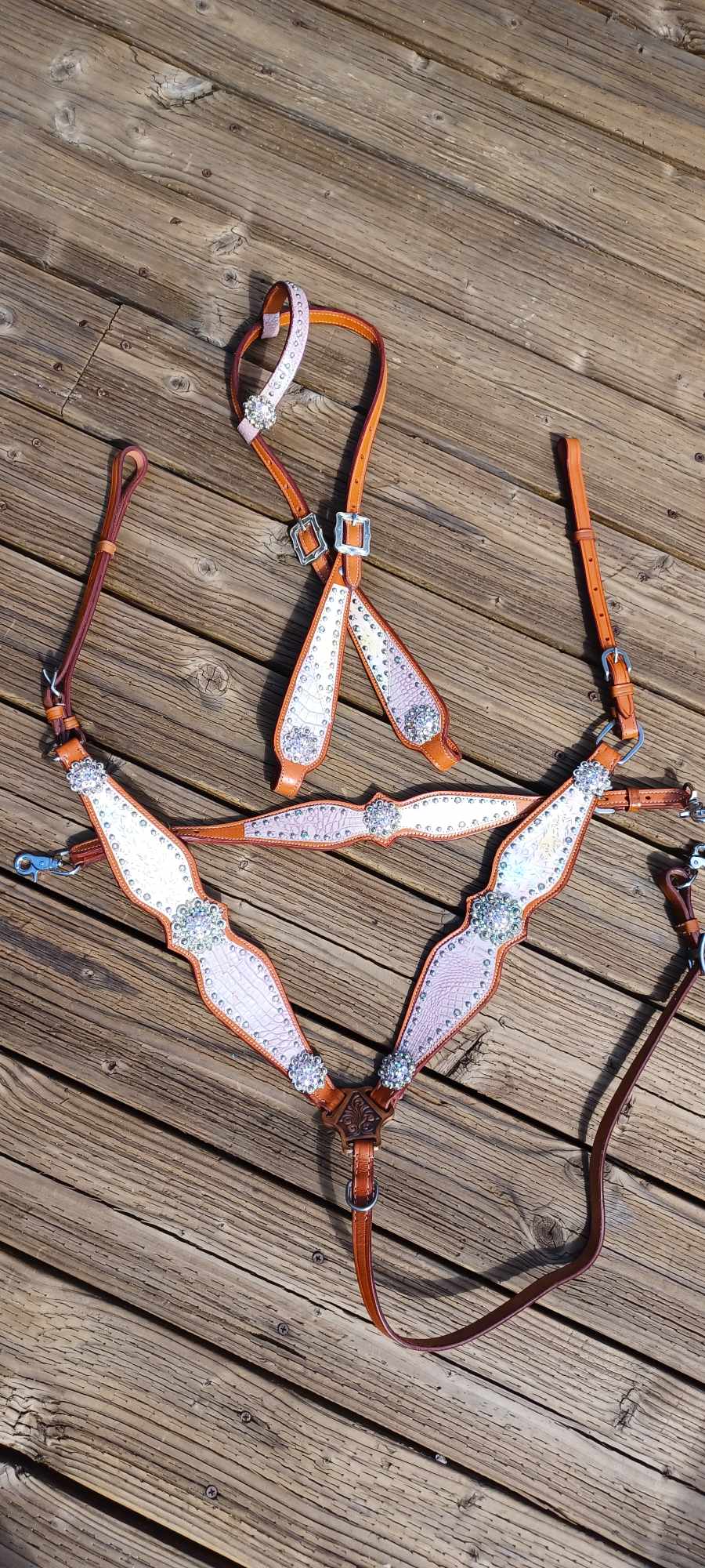 Lavender Dreams Forever! 3pc Metallic Shimmer One Ear Horse Tack Bridle Set