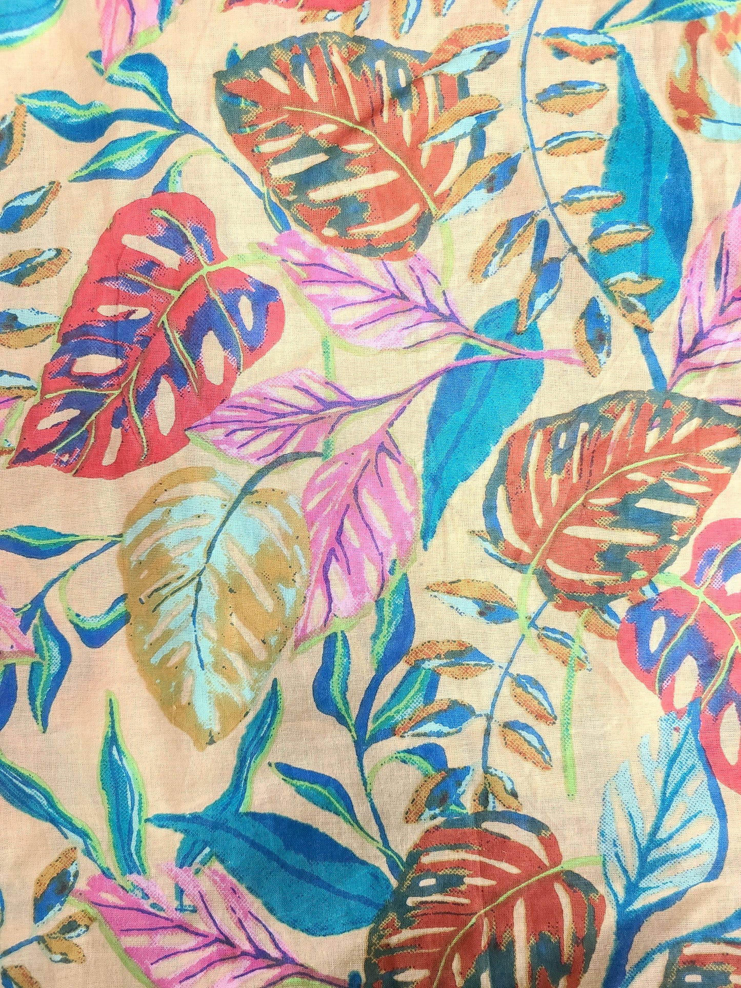 Tan Sanibel Tropical Leaf Tunic