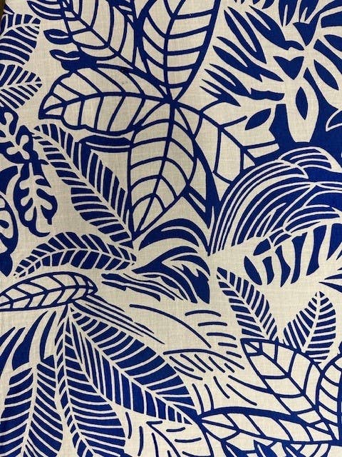 Royal Blue Leaf Beaded Tunic Cover Up / Dress