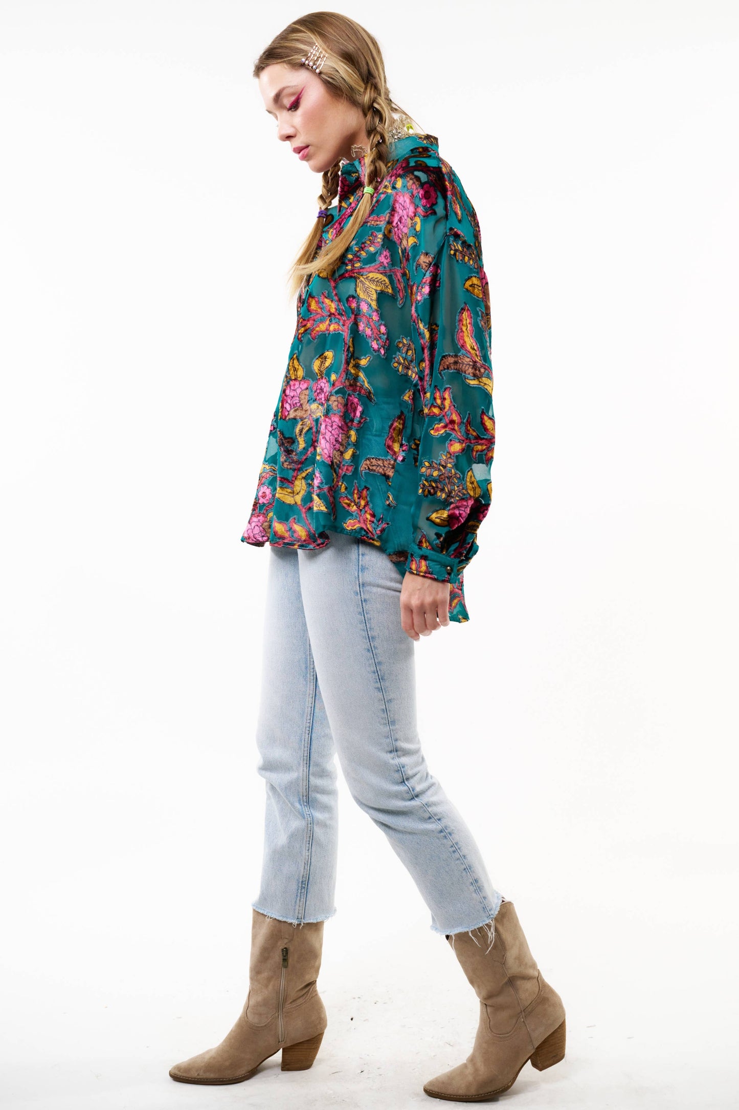 Jewels Blouse - Teal Color