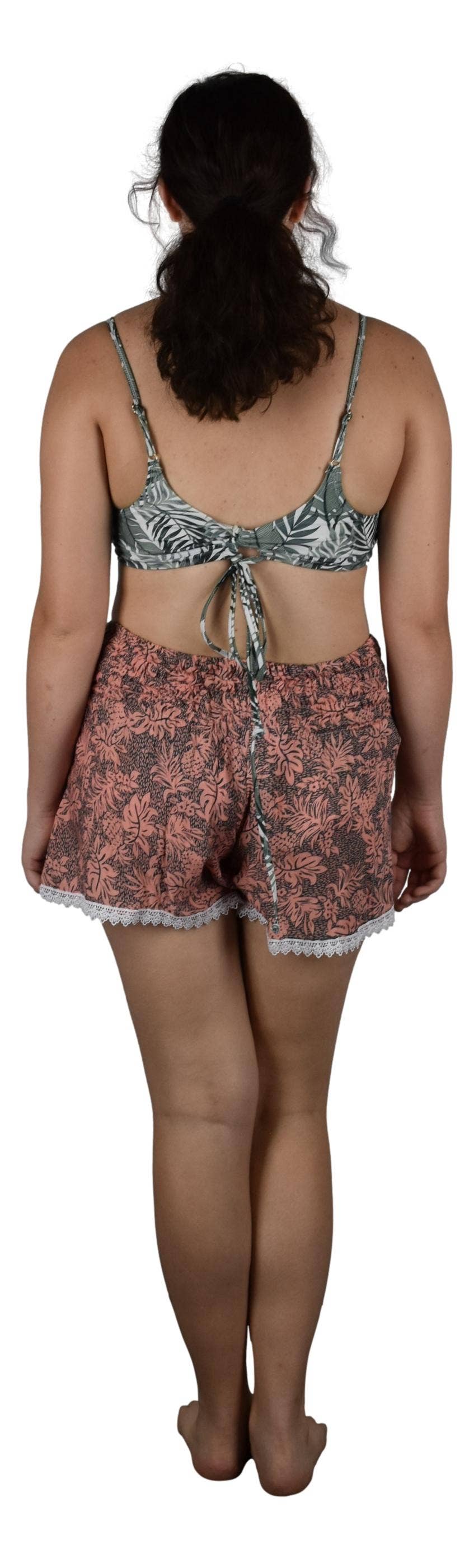 Beach Babes Tropical Lace Botton Shorts