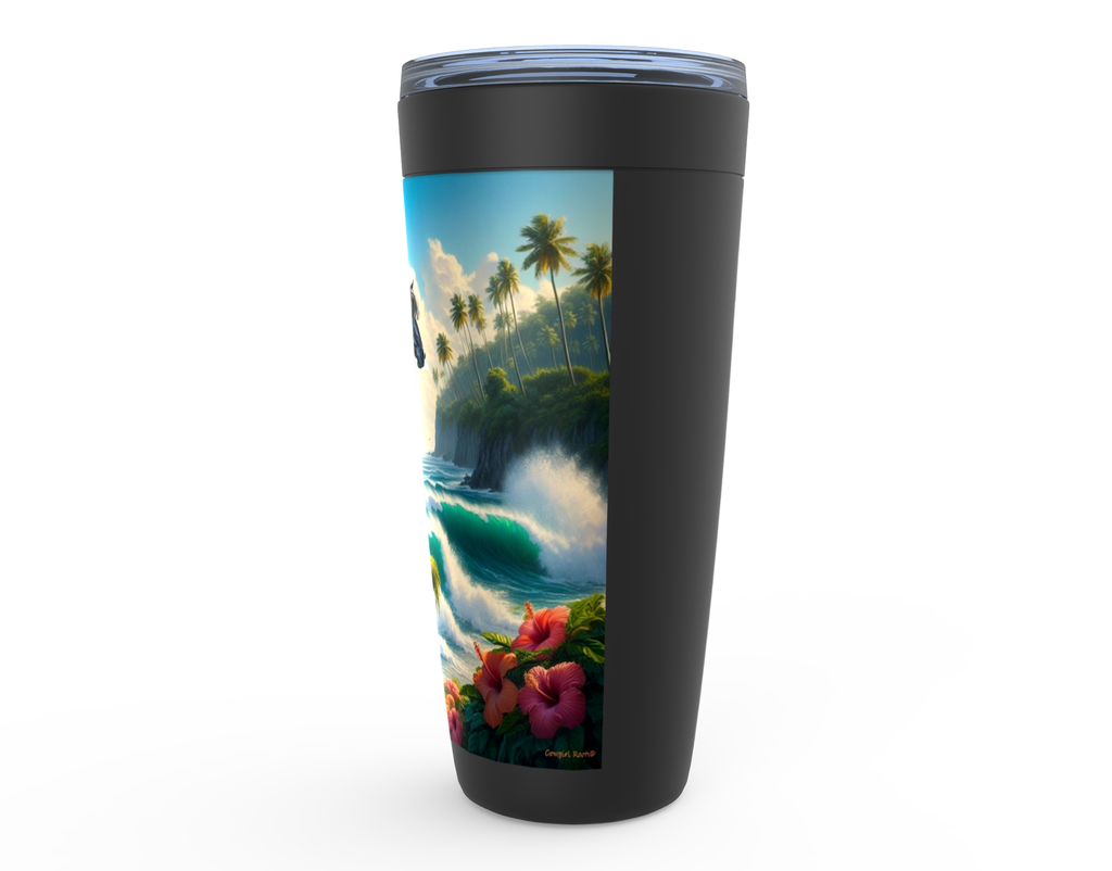 Cowgirl Roots™ Tropical Black Stallion Tumbler 20oz Stainless Steel Insulated Hot and Cold Travel Tumbler Mugs
