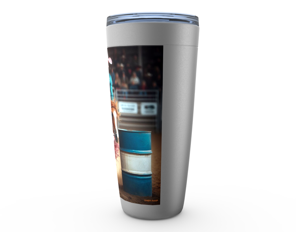 Cowgirl Roots™ Turn N Burn Barrel Racer Tumbler 20oz Stainless Steel Insulated Hot and Cold Travel Mugs
