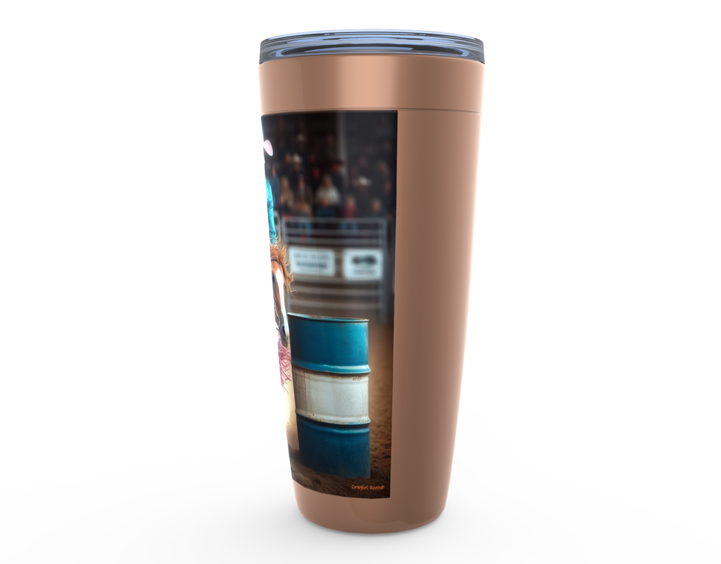 Cowgirl Roots™ Turn N Burn Barrel Racer Tumbler 20oz Stainless Steel Insulated Hot and Cold Travel Mugs