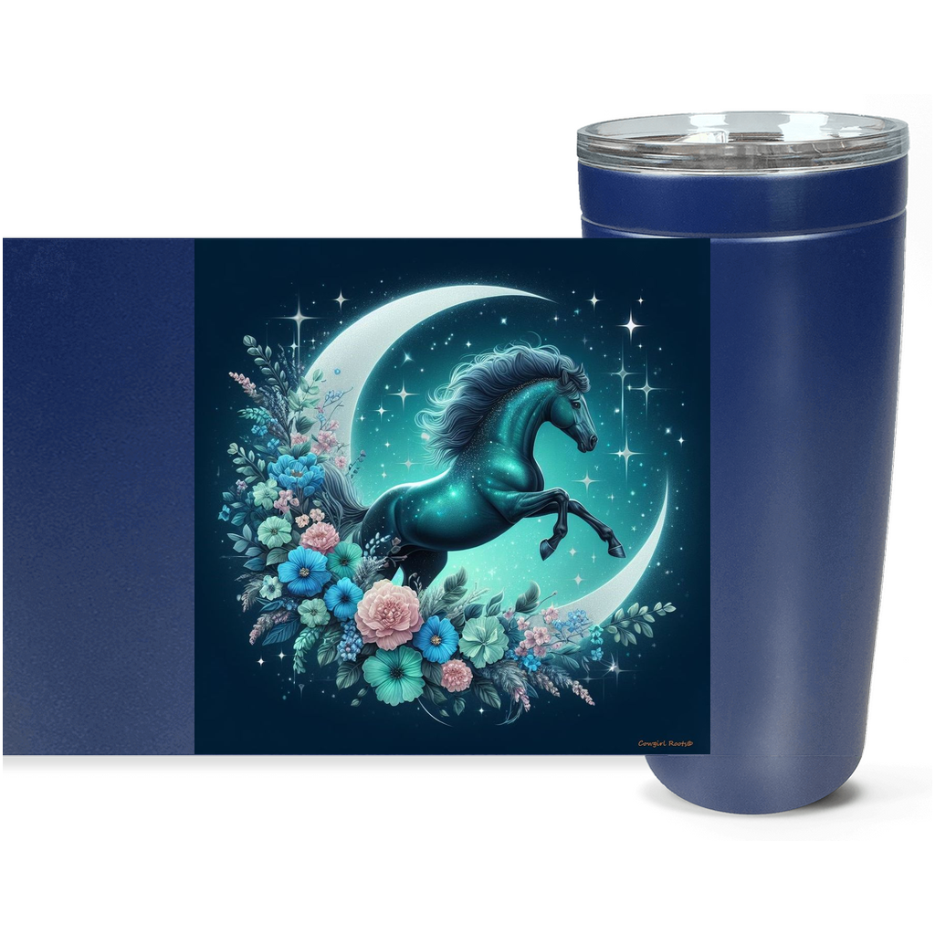Cowgirl Roots™ Tumbler 20oz Moon Flowers Horse Stainless Steel Insulated Hot and Cold Travel Tumbler Mugs