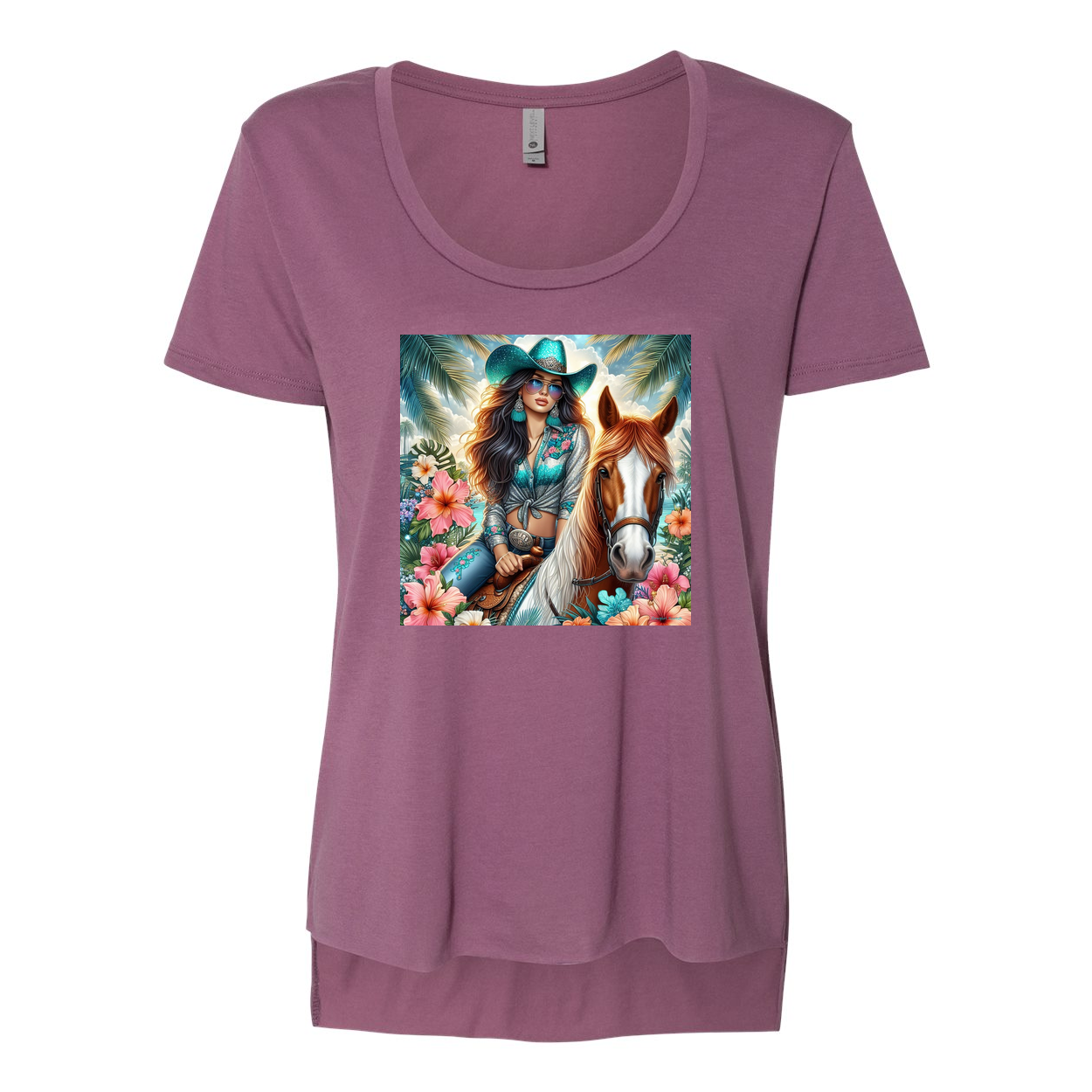Cowgirl Tropics Scoop Neck T Shirts