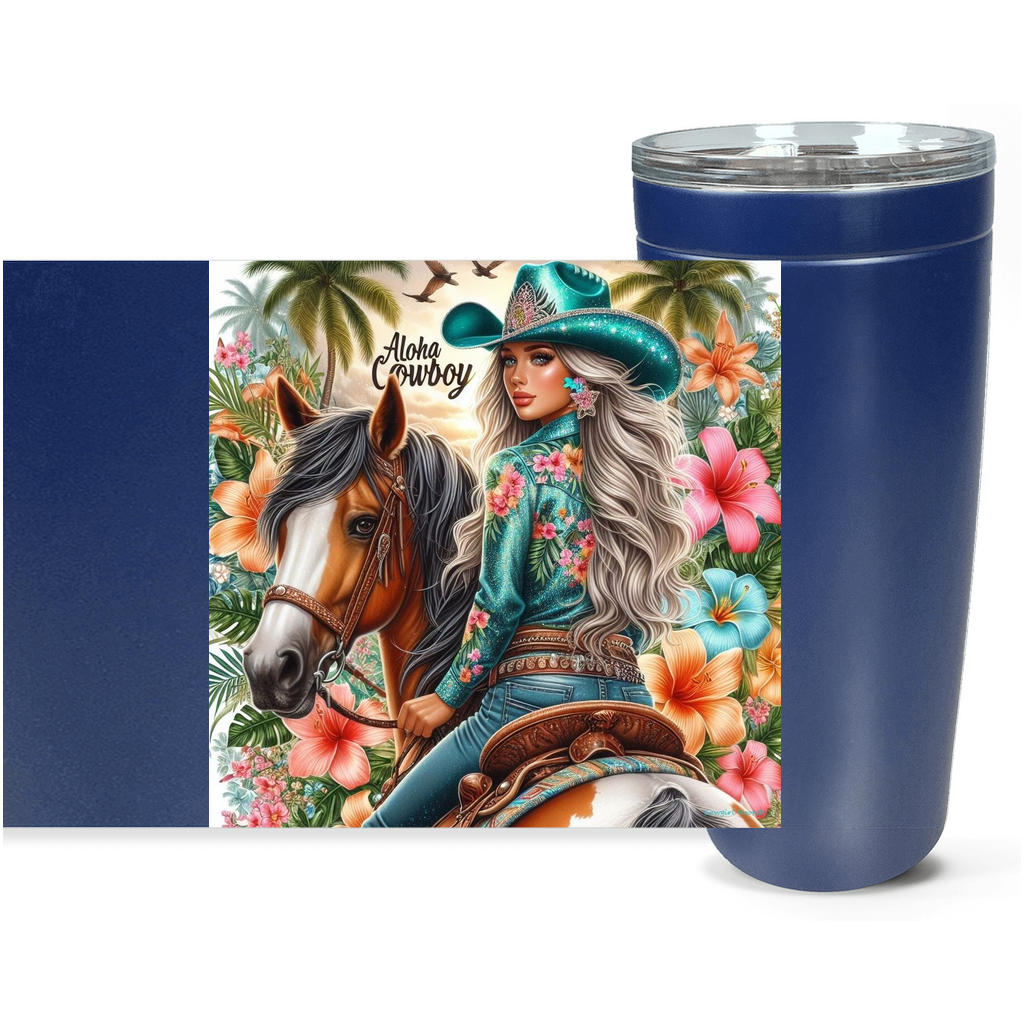 Cowgirl Roots™ Tumbler 20oz Aloha Cowboy Stainless Steel Insulated Hot and Cold Travel Tumbler Mugs