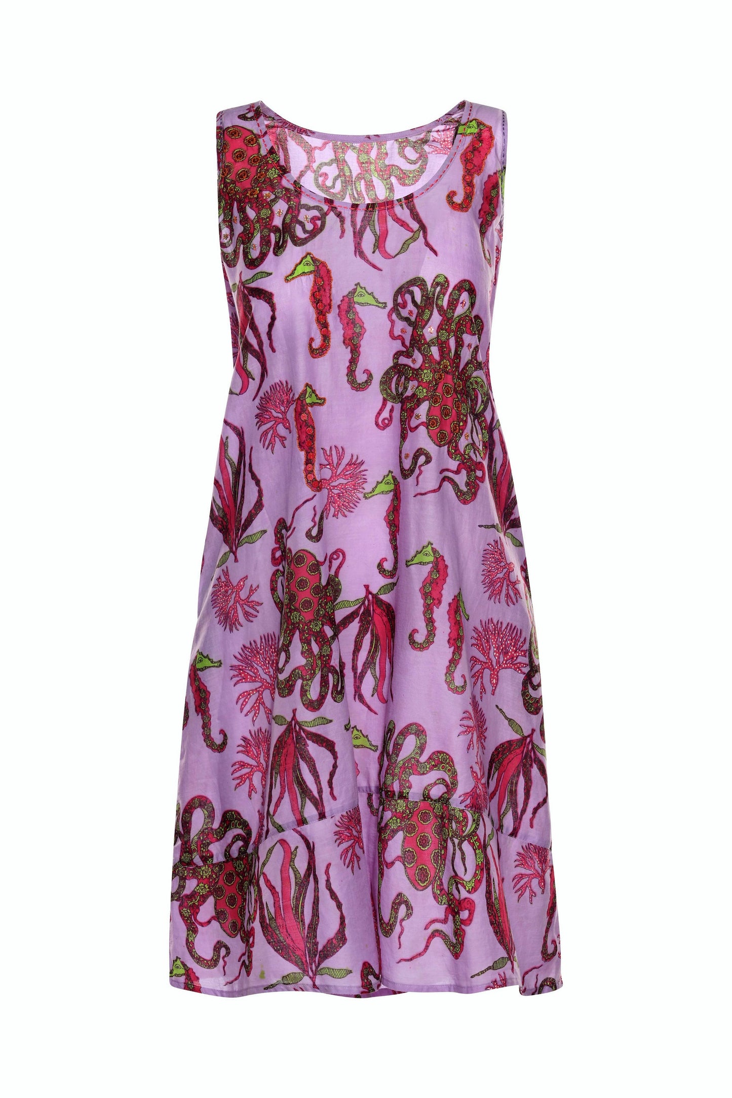 Artisan Purple Embroidered Octopus Kiki Sol Dress