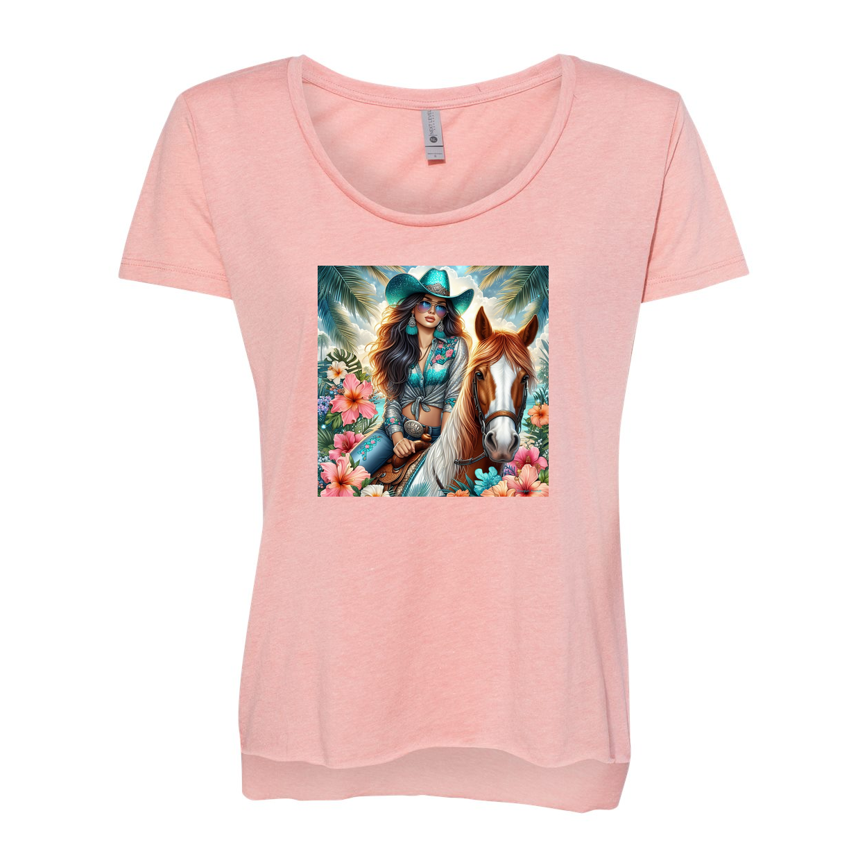 Cowgirl Tropics Scoop Neck T Shirts