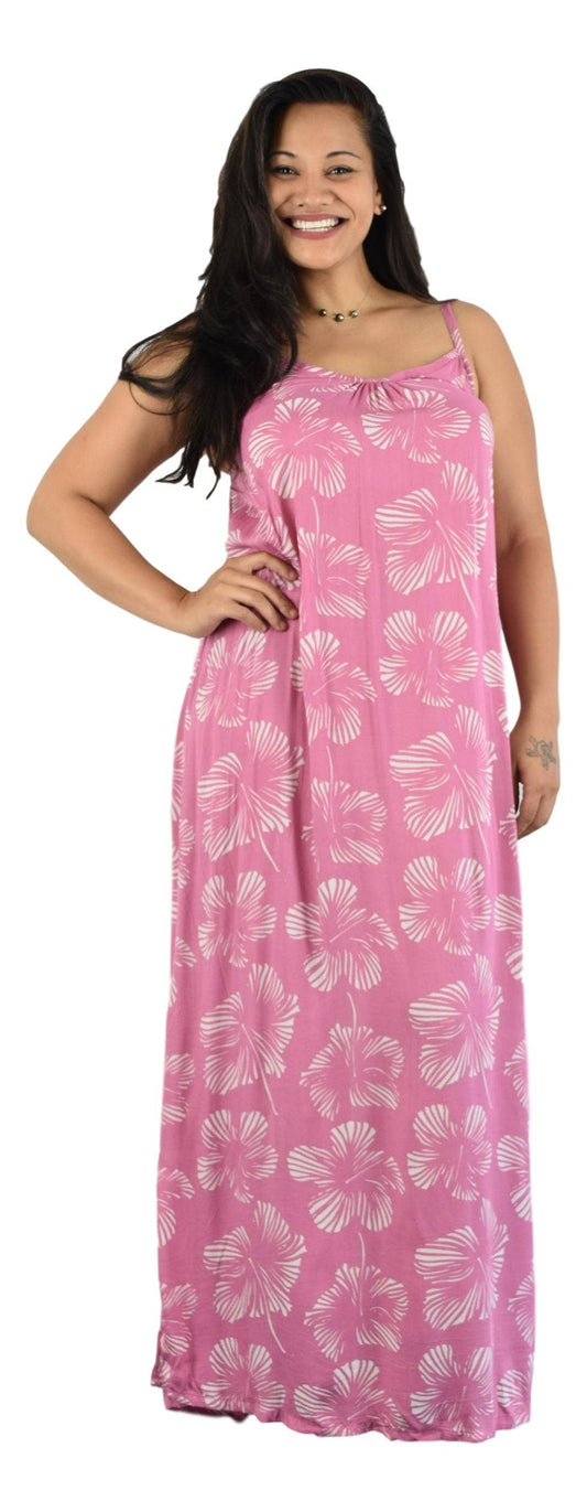 Bali Dress | Maxi Long | One Size Fits Many | Hibiscus Pink