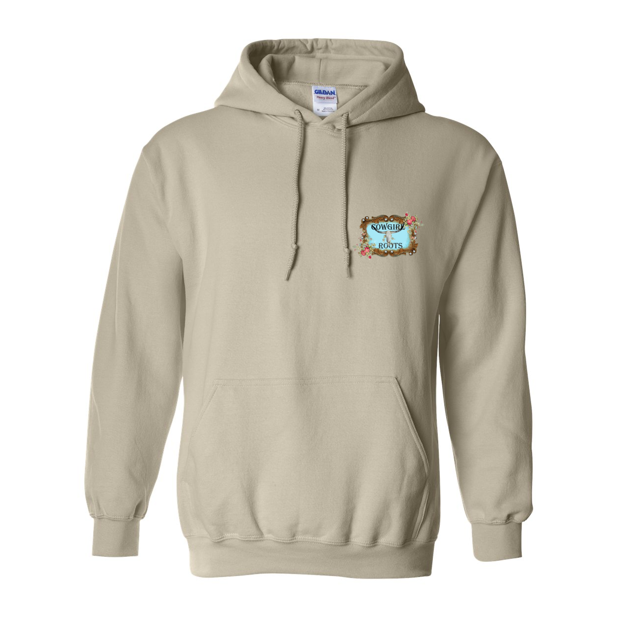 Wave of Horses Design on Back Front Pocket Hoodies