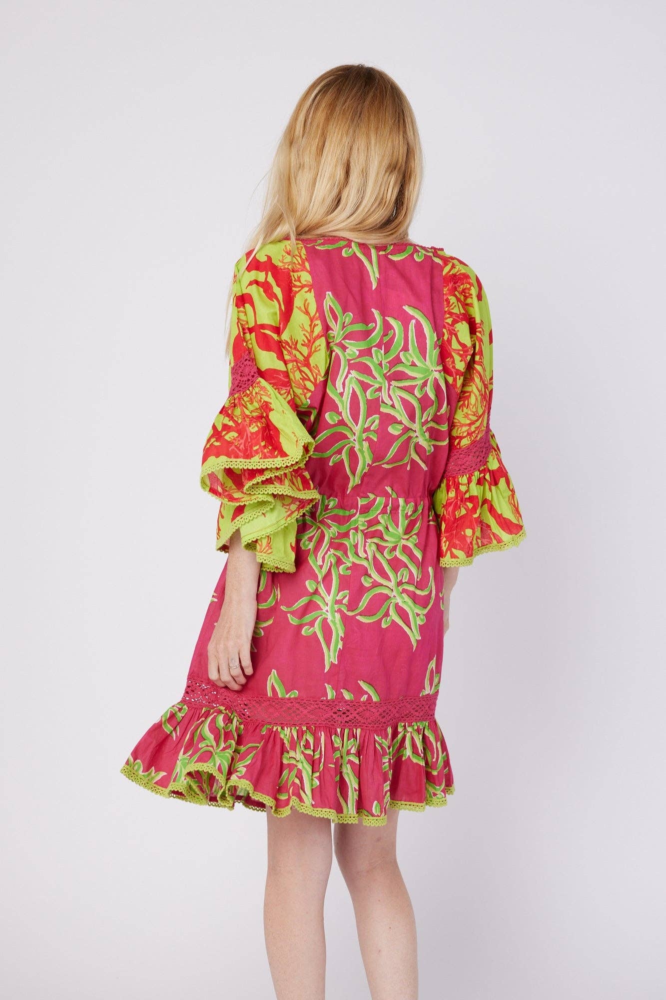 Sandra Resort Spring Summer Dress Pink Green Tropical Spring