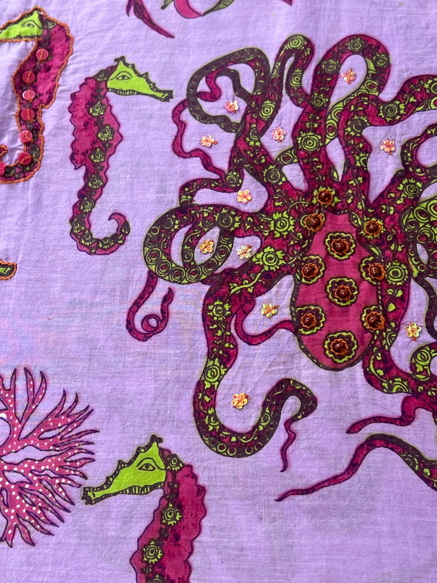 Artisan Purple Embroidered Octopus Kiki Sol Dress