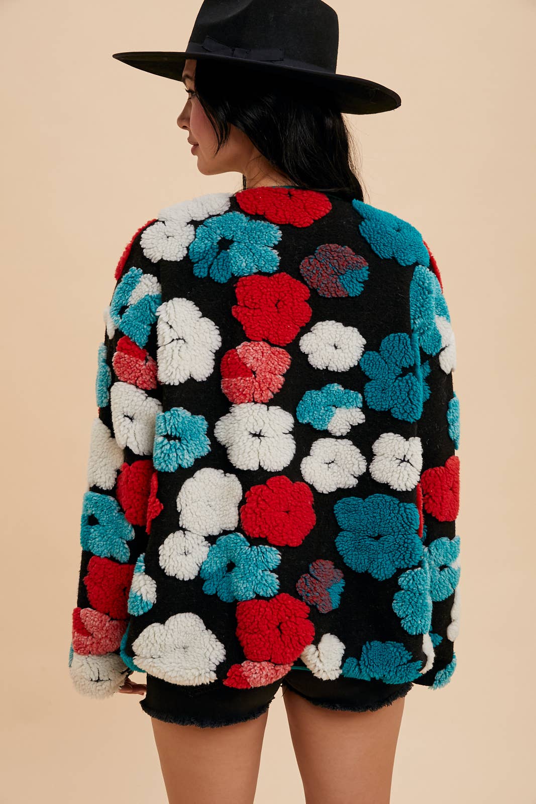 Hibiscus Floral Tufted Jacket