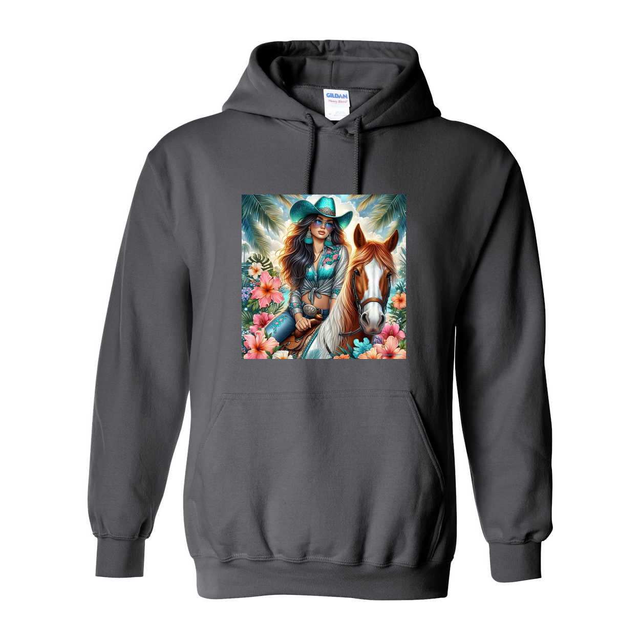 Cowgirl Tropics Pull Over Front Pocket Hoodies