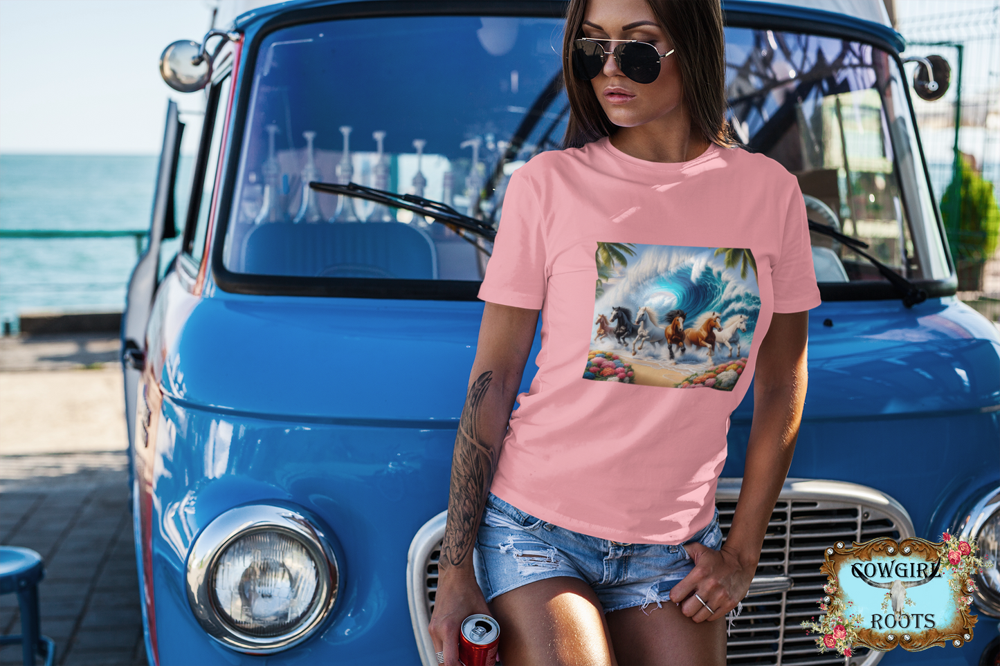 Ocean Wave Herd of Horses