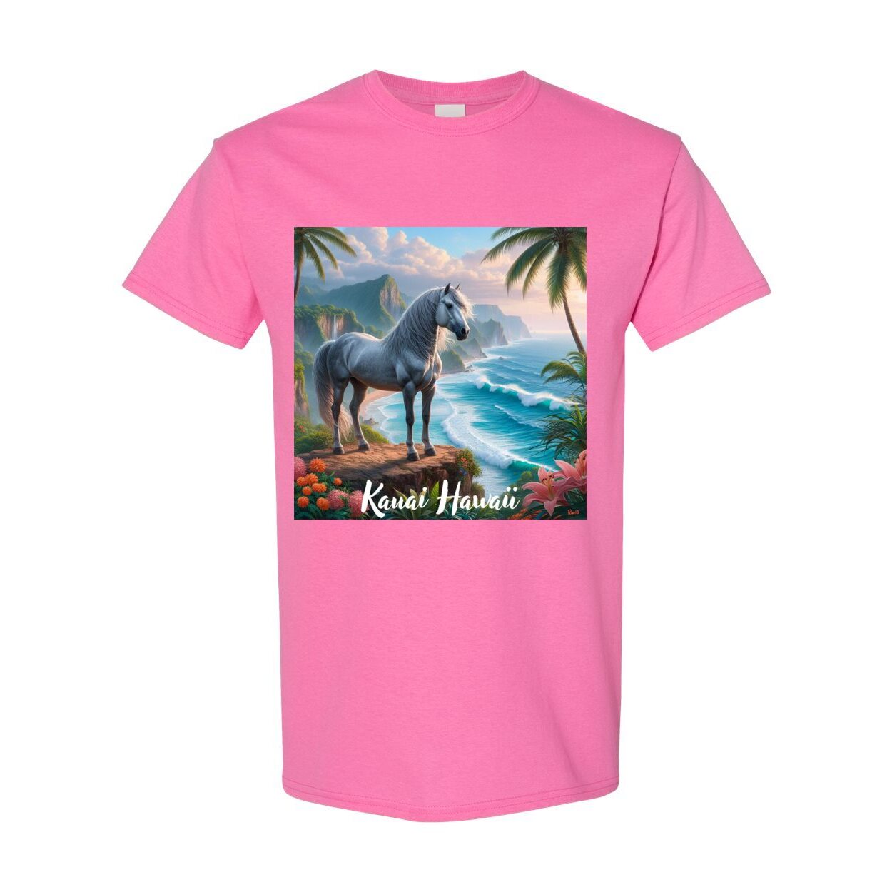 Tropical Mystic Grey Horse T Shirt