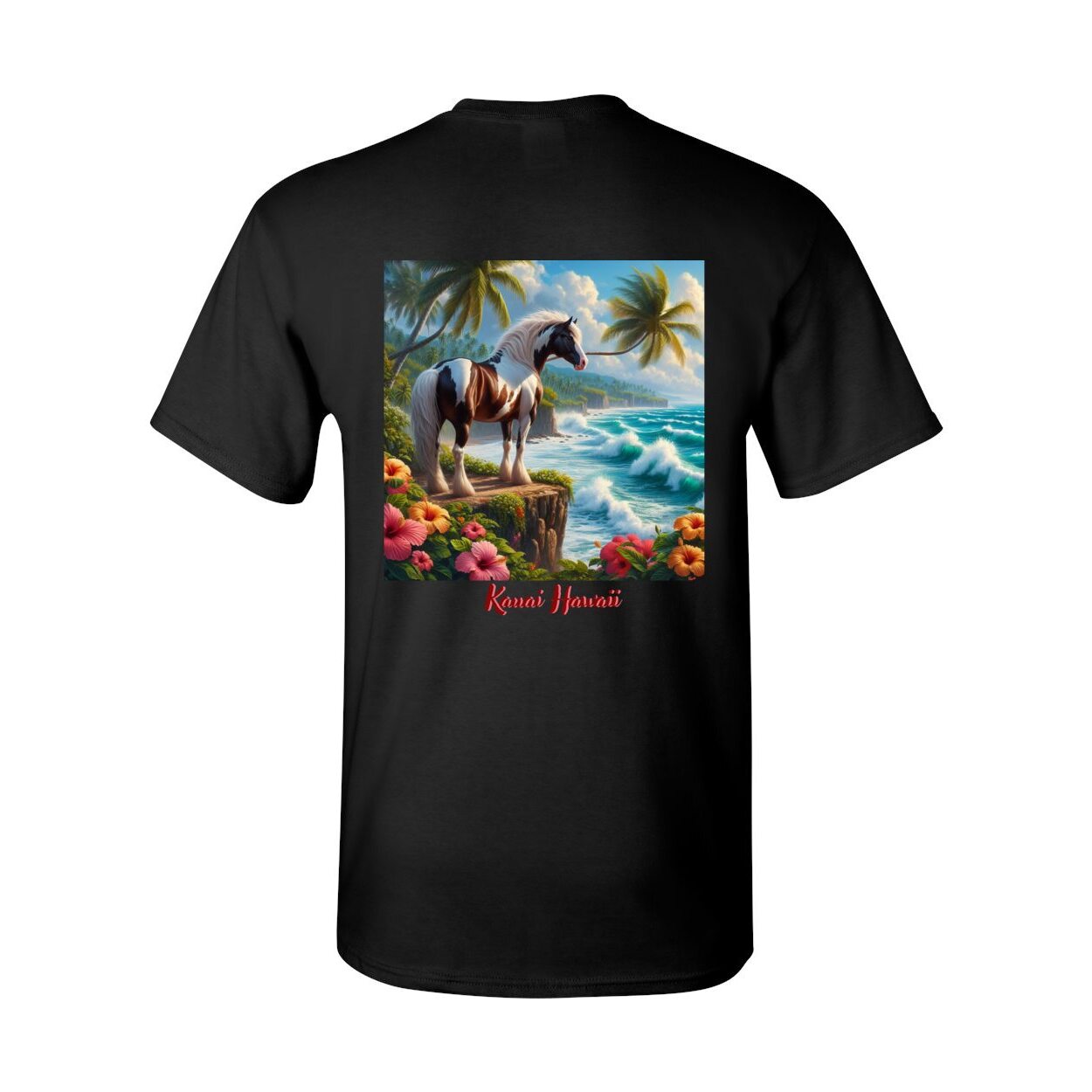 Tropical Red and White Paint Horse T Shirts