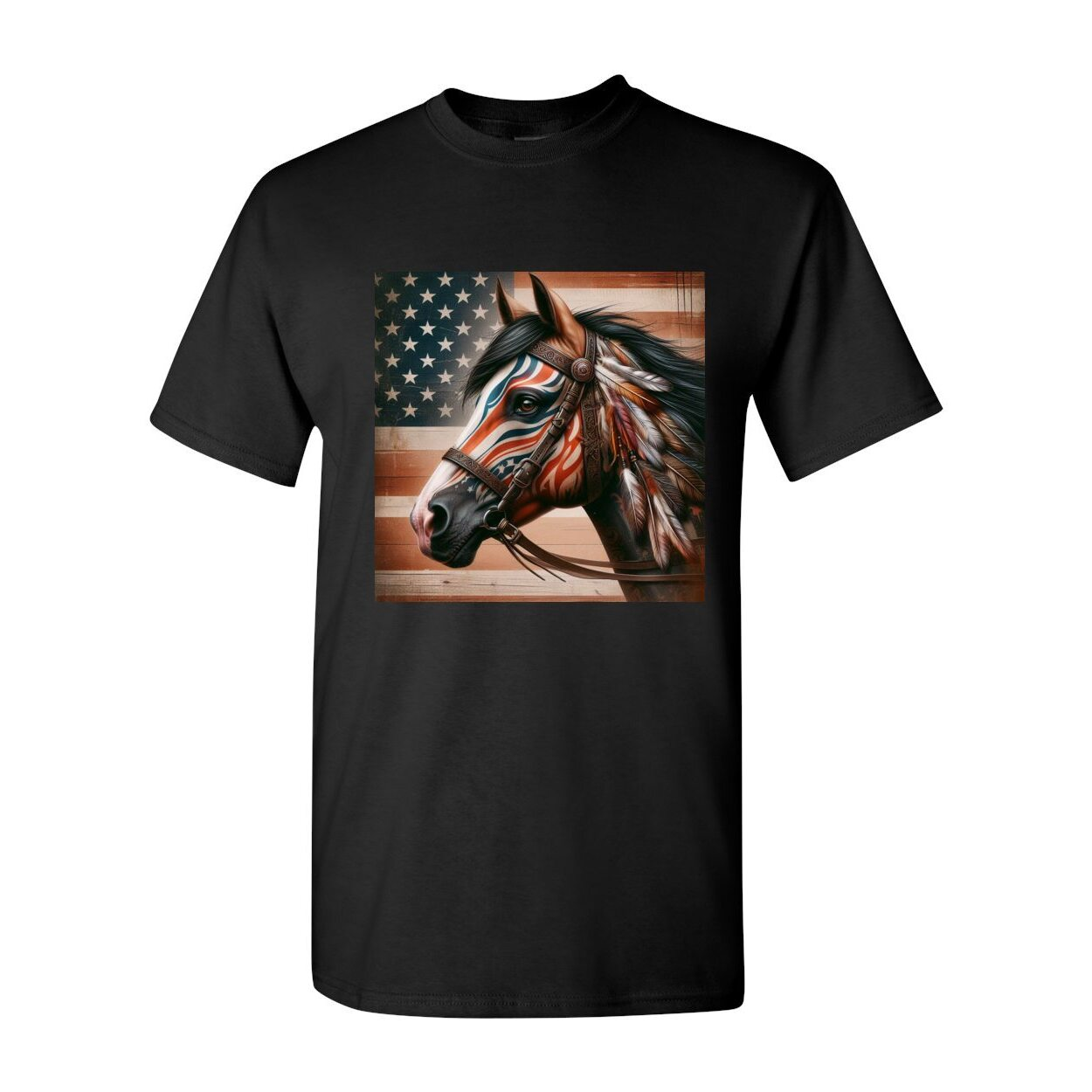 Freedom Horse American Flag T Shirts