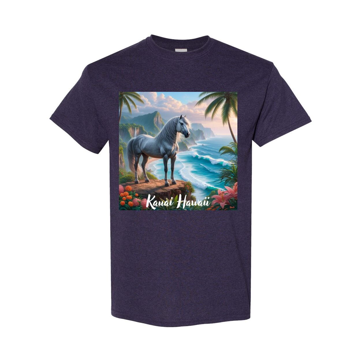 Tropical Mystic Grey Horse T Shirt