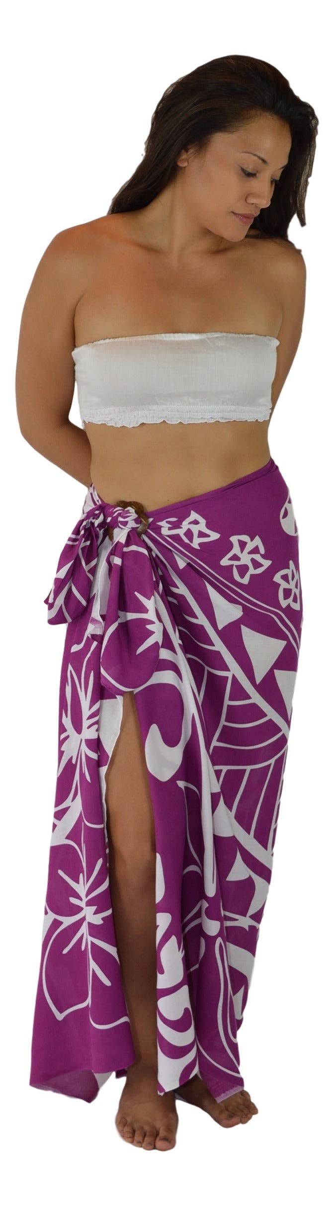 Hawaiian Hanu Tribal Turtle Sarong Pareo Purple