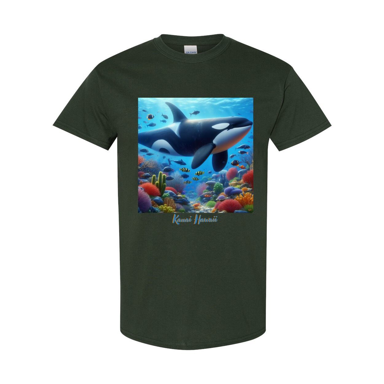 Orca Whale T Shirts Choose Kauai, Add own Island or State or Choose No Writing