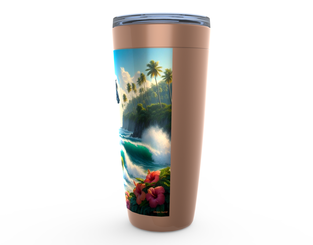 Cowgirl Roots™ Tropical Black Stallion Tumbler 20oz Stainless Steel Insulated Hot and Cold Travel Tumbler Mugs
