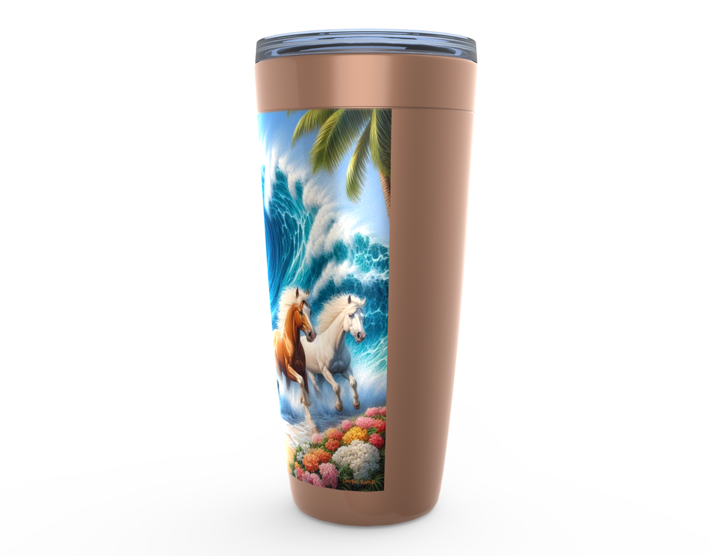 Cowgirl Roots™ Tumbler 20oz Wave of Horses Stainless Steel Insulated Hot and Cold Travel Tumbler Mugs