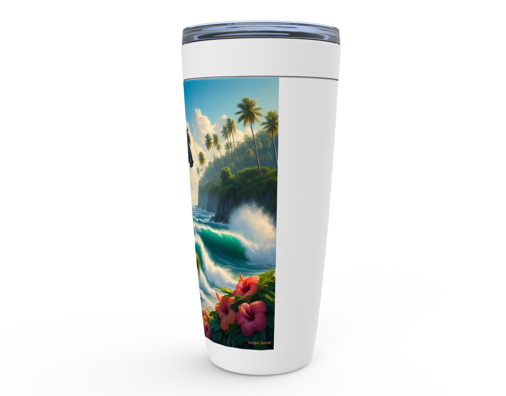 Cowgirl Roots™ Tropical Black Stallion Tumbler 20oz Stainless Steel Insulated Hot and Cold Travel Tumbler Mugs