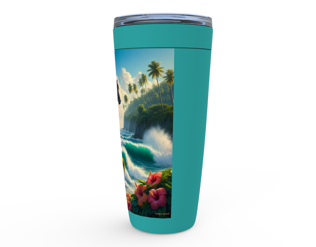 Cowgirl Roots™ Tropical Black Stallion Tumbler 20oz Stainless Steel Insulated Hot and Cold Travel Tumbler Mugs