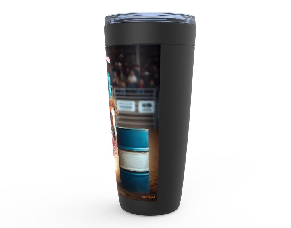 Cowgirl Roots™ Turn N Burn Barrel Racer Tumbler 20oz Stainless Steel Insulated Hot and Cold Travel Mugs