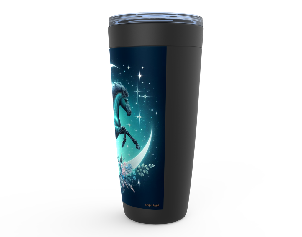 Cowgirl Roots™ Tumbler 20oz Moon Flowers Horse Stainless Steel Insulated Hot and Cold Travel Tumbler Mugs