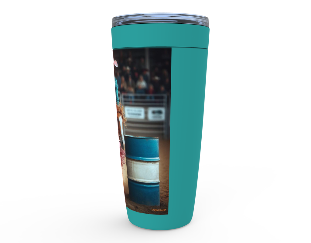 Cowgirl Roots™ Turn N Burn Barrel Racer Tumbler 20oz Stainless Steel Insulated Hot and Cold Travel Mugs