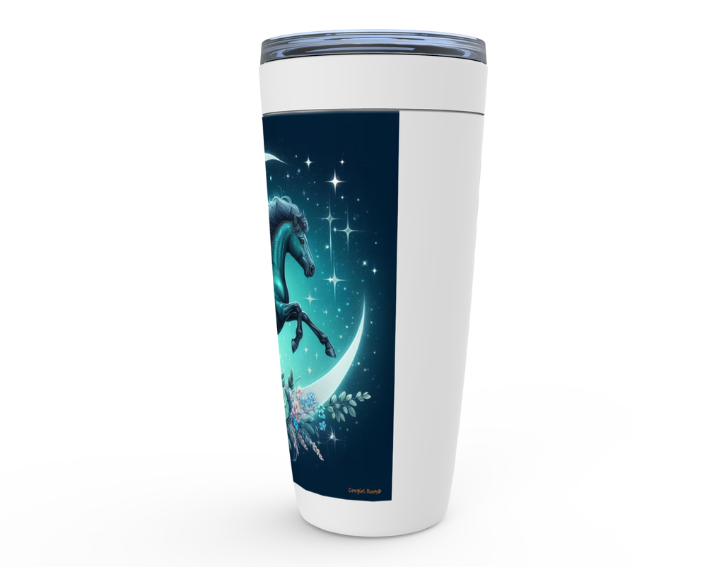 Cowgirl Roots™ Tumbler 20oz Moon Flowers Horse Stainless Steel Insulated Hot and Cold Travel Tumbler Mugs