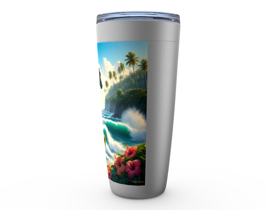 Cowgirl Roots™ Tropical Black Stallion Tumbler 20oz Stainless Steel Insulated Hot and Cold Travel Tumbler Mugs