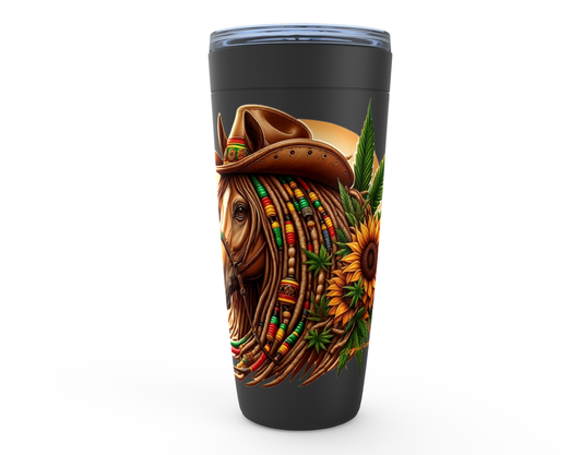 Cowgirl Roots™ Rasta Horse Tumbler 20oz Stainless Steel Insulated Hot and Cold Travel Mugs.........
