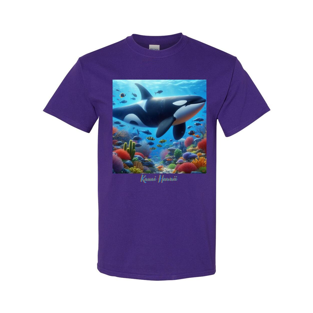 Orca Whale T Shirts Choose Kauai, Add own Island or State or Choose No Writing