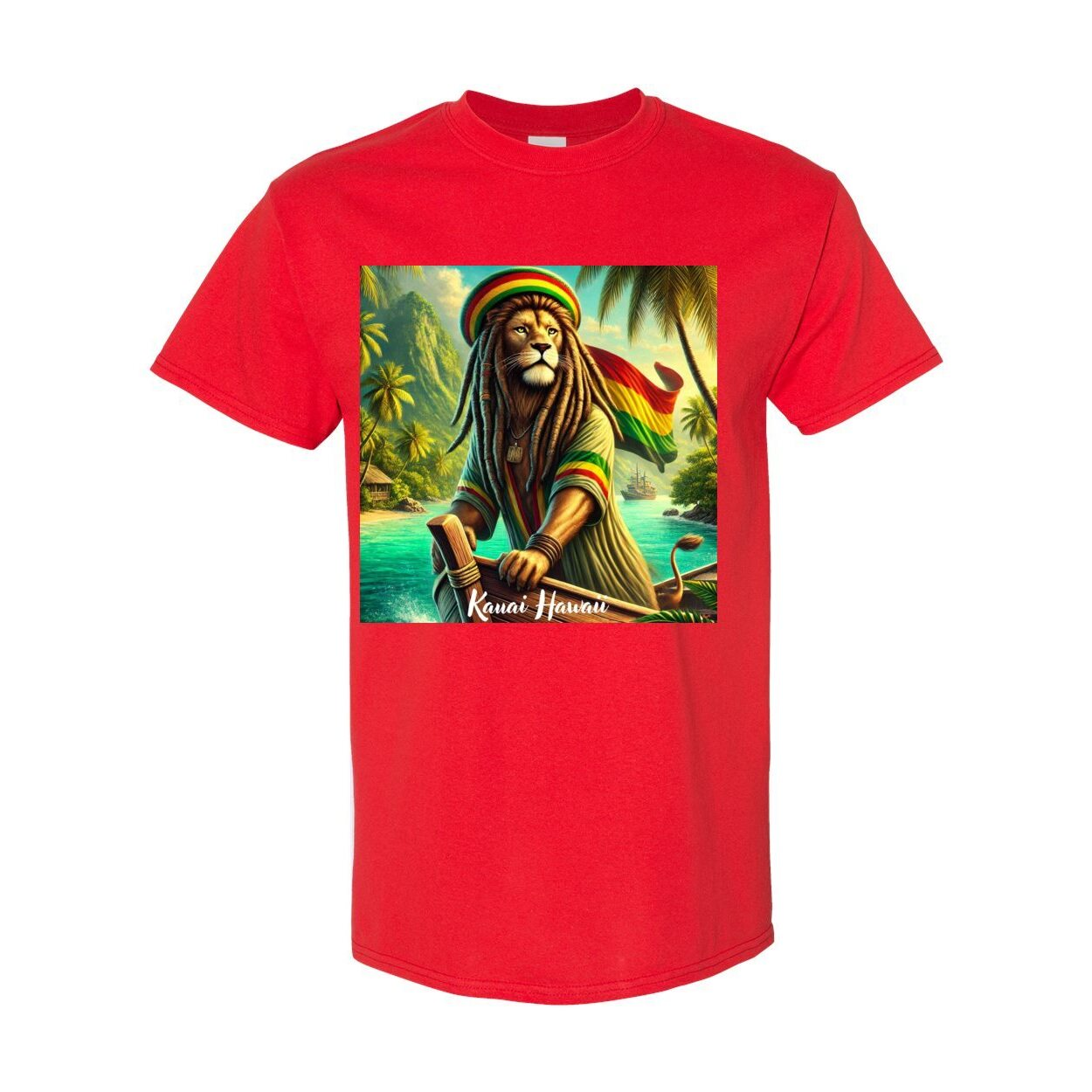Please, Don't Rock My Boat Tropical Rasta Lion
