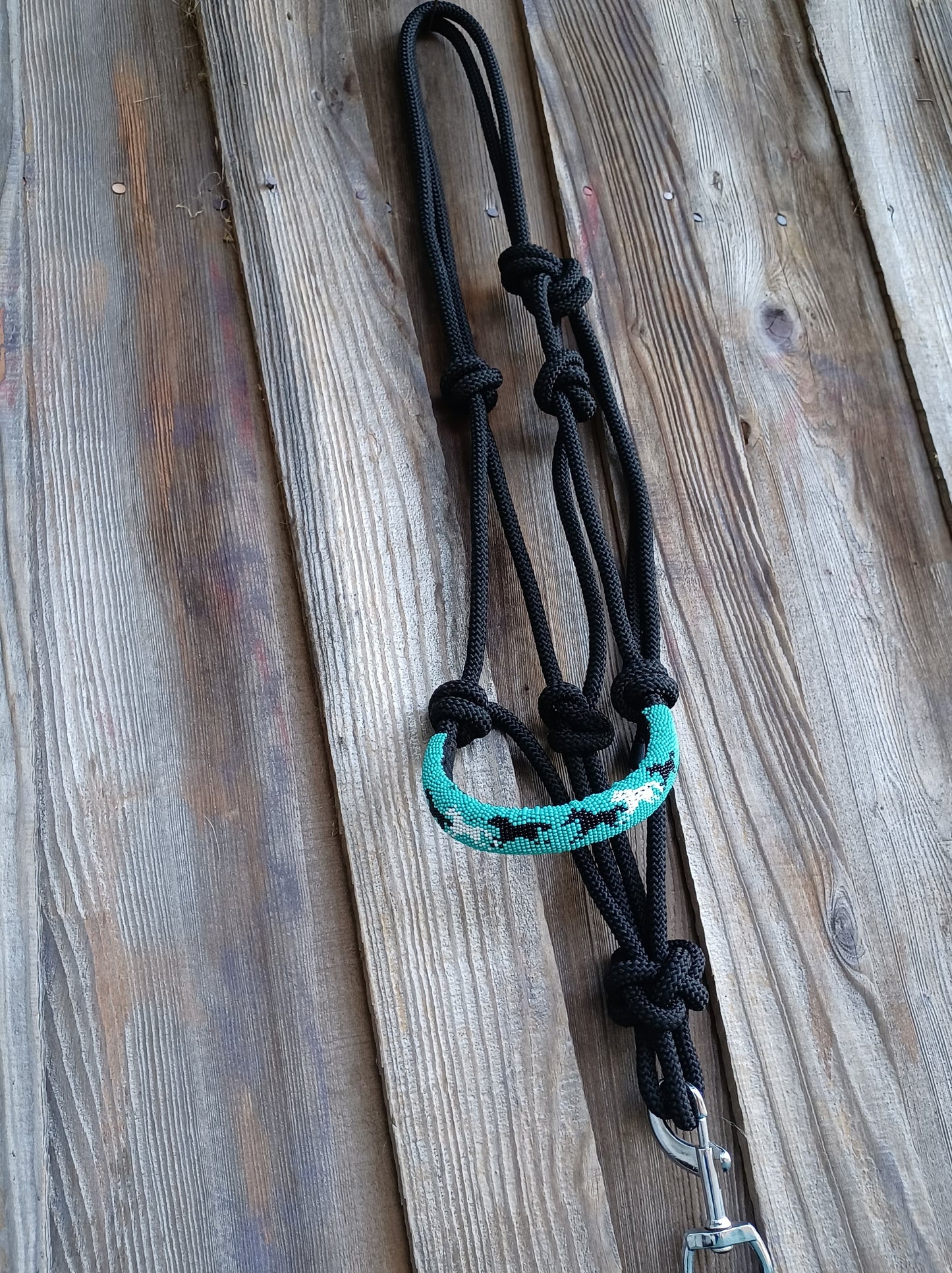 The Herd Running Horses Beaded Horse and Pony Halter with Lead