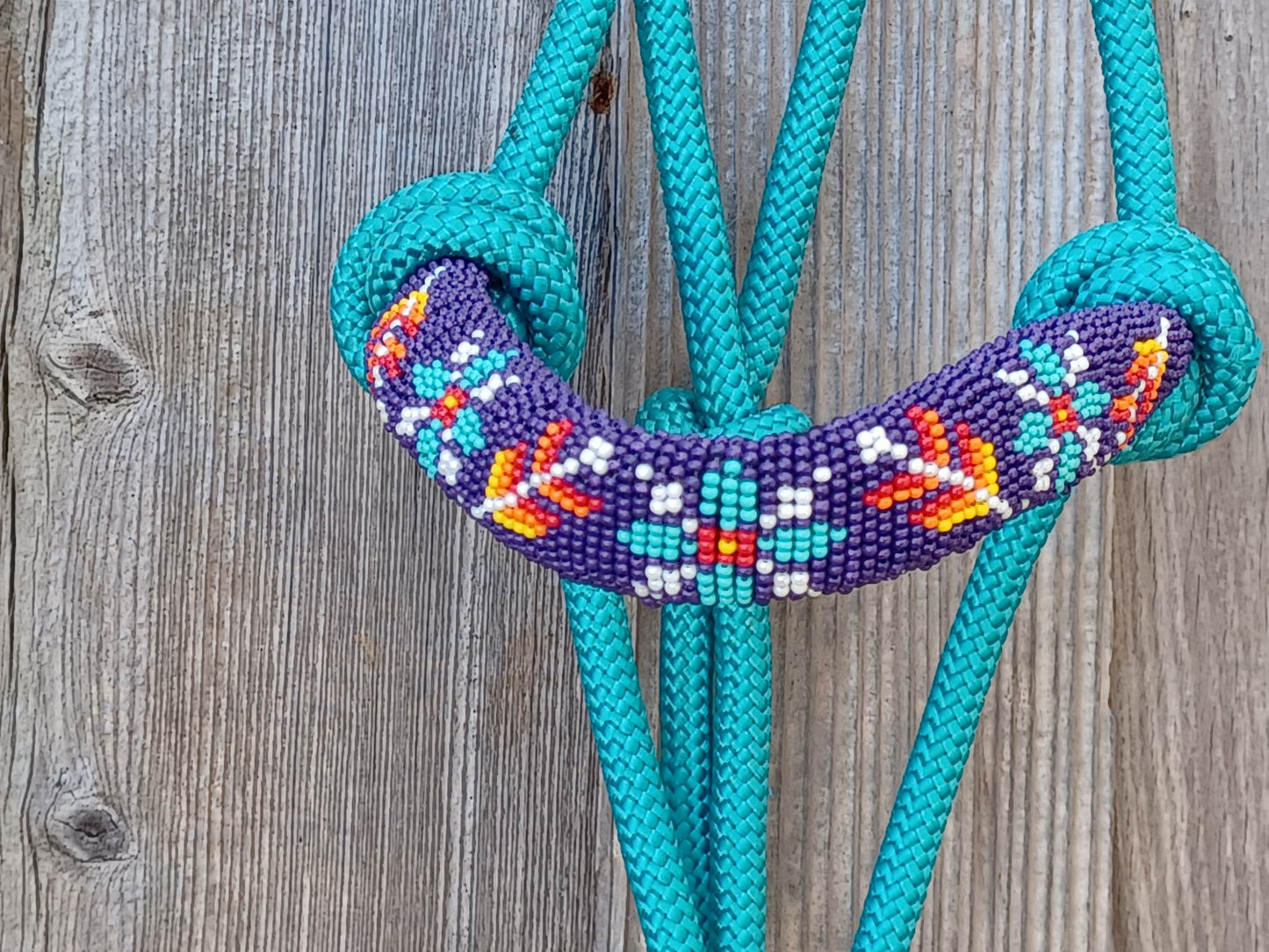 Zephyr Flower Arrow Beaded Rope Horse and Pony Halters with Lead