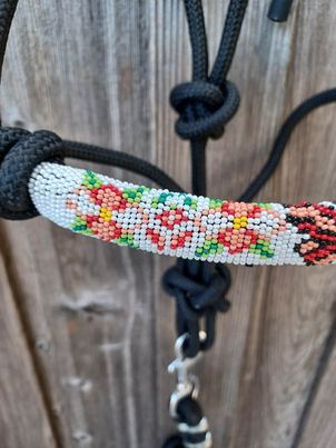 Butterfly Beaded Rope Horse and Pony Halters with Lead