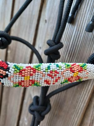 Butterfly Beaded Rope Horse and Pony Halters with Lead