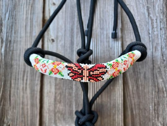 Butterfly Beaded Rope Horse and Pony Halters with Lead