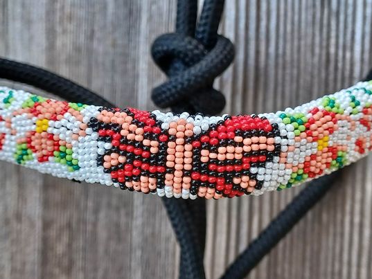 Butterfly Beaded Rope Horse and Pony Halters with Lead