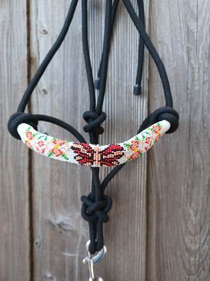 Butterfly Beaded Rope Horse and Pony Halters with Lead