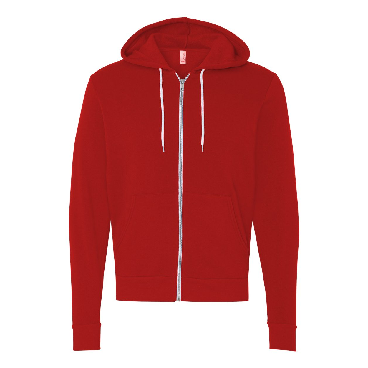Tropical Red and White Paint Horse Zip-Up Front Pocket Hooded Sweatshirts